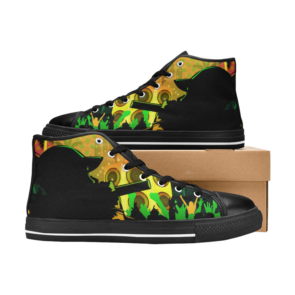 Rock The Crowd Women's Classic High Top Canvas Shoes (Model 017)
