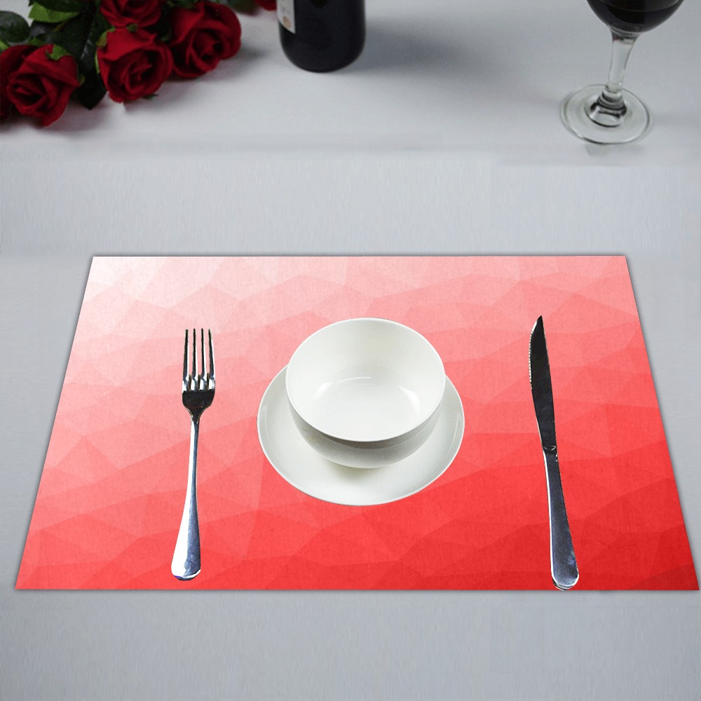 Red gradient geometric mesh pattern Placemat 14’’ x 19’’ (Set of 6)