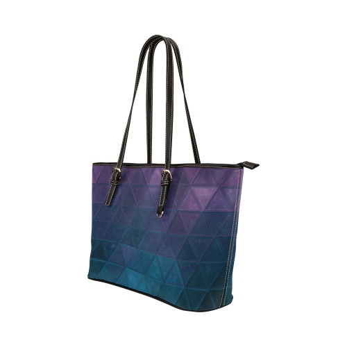 mosaic triangle 21 Leather Tote Bag/Small (Model 1651)