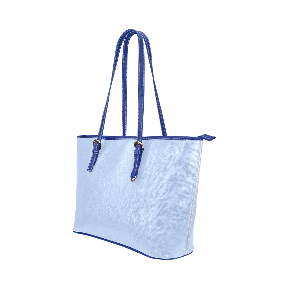 Powder Blue Leather Tote Bag/Large (Model 1651)
