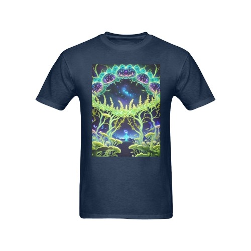 Enchanted Galactic Glow In The Dark Men's T-Shirt in USA Size (Front Printing Only)