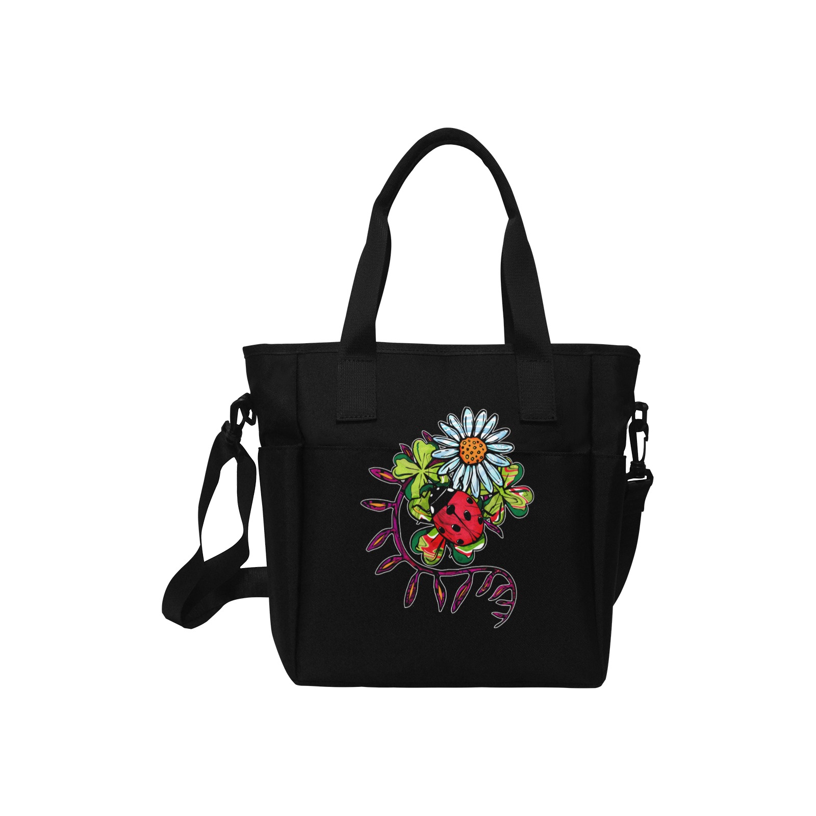 ladybug Tote Bag with Shoulder Strap (Model 1724)