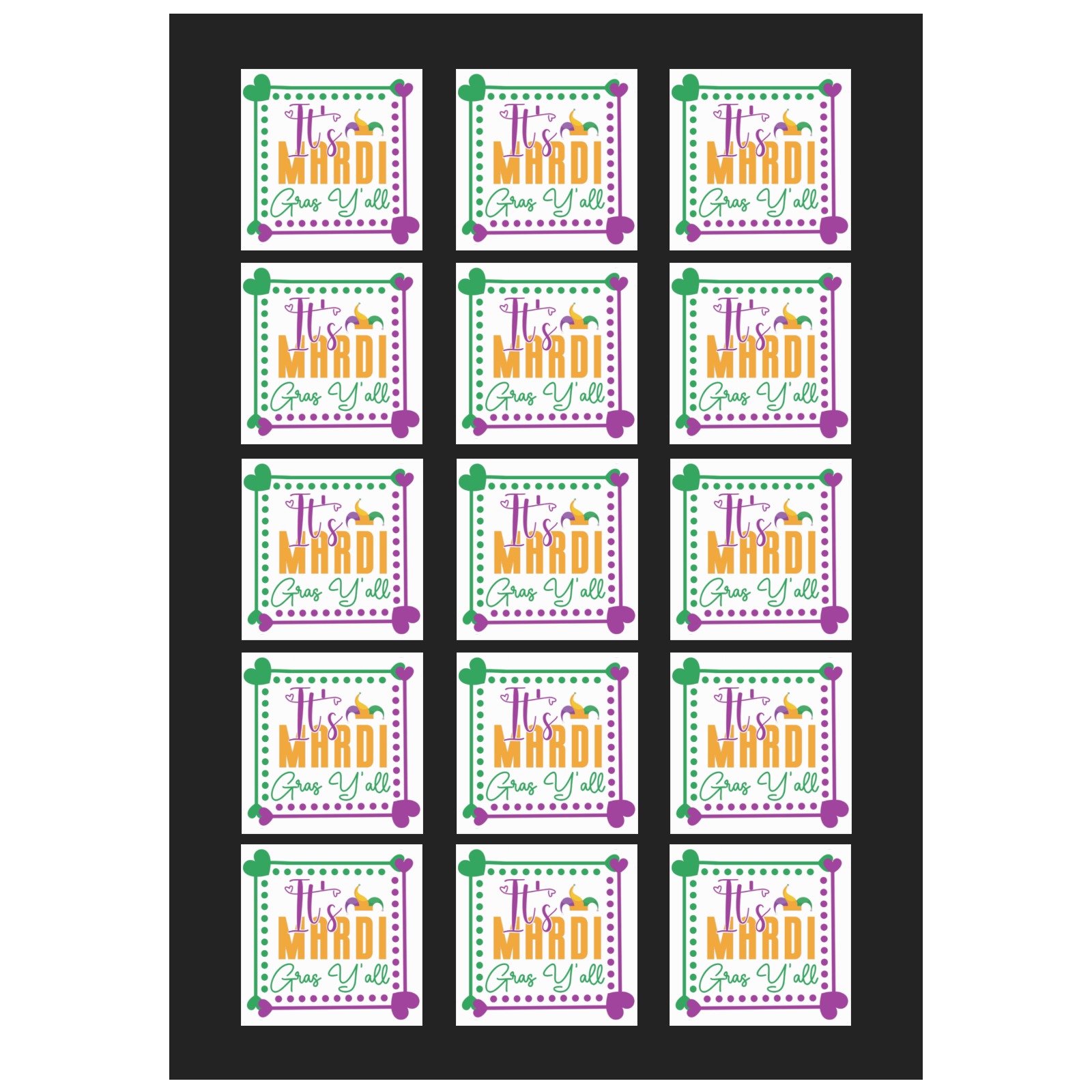It's Mardi Gras Y'all Personalized Temporary Tattoo (15 Pieces)