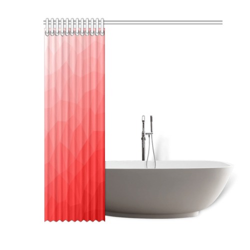 Red gradient geometric mesh pattern Shower Curtain 60"x72"