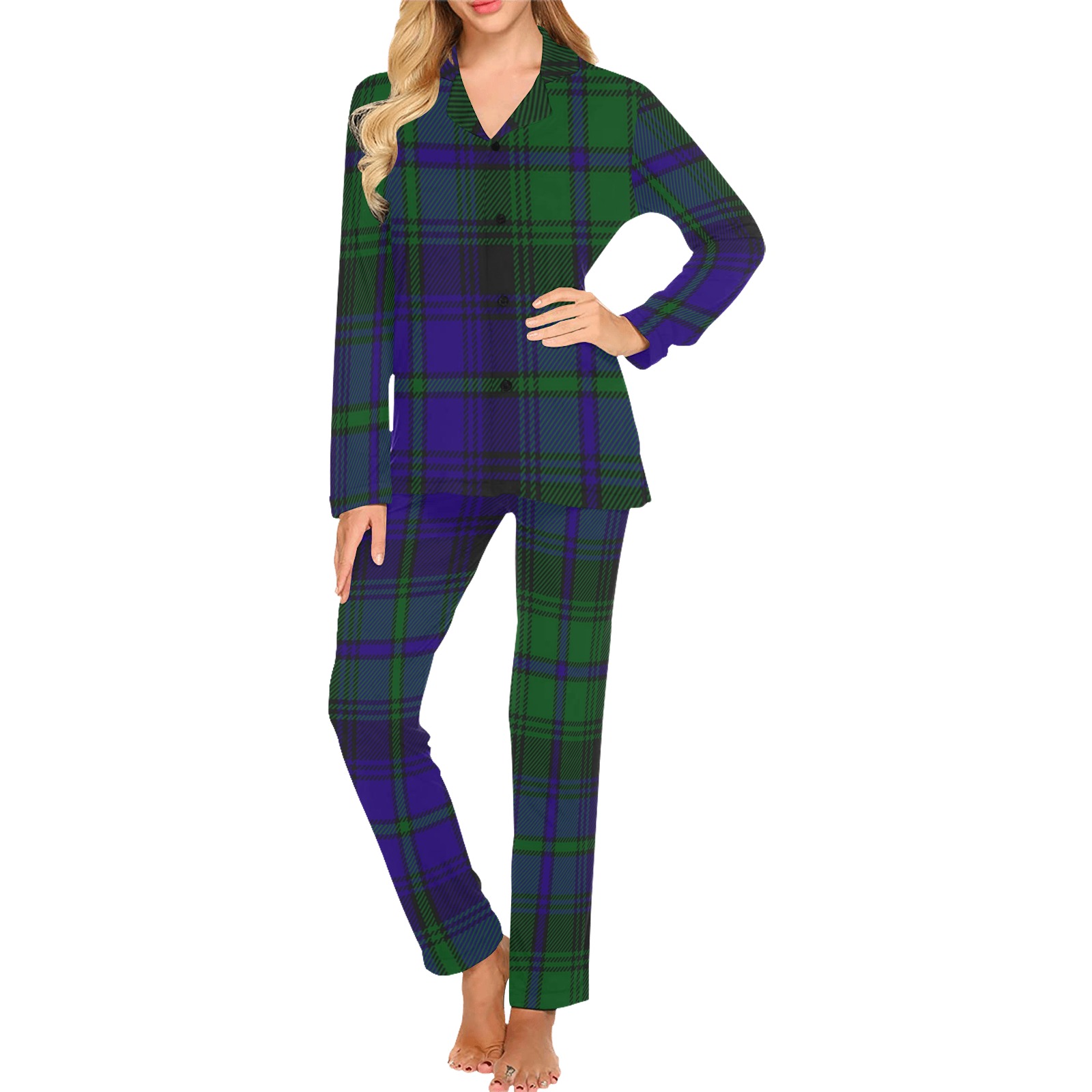 5TH. ROYAL SCOTS OF CANADA TARTAN Women's Long Pajama Set