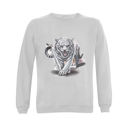 White Tiger Gildan Crewneck Sweatshirt(NEW) (Model H01)