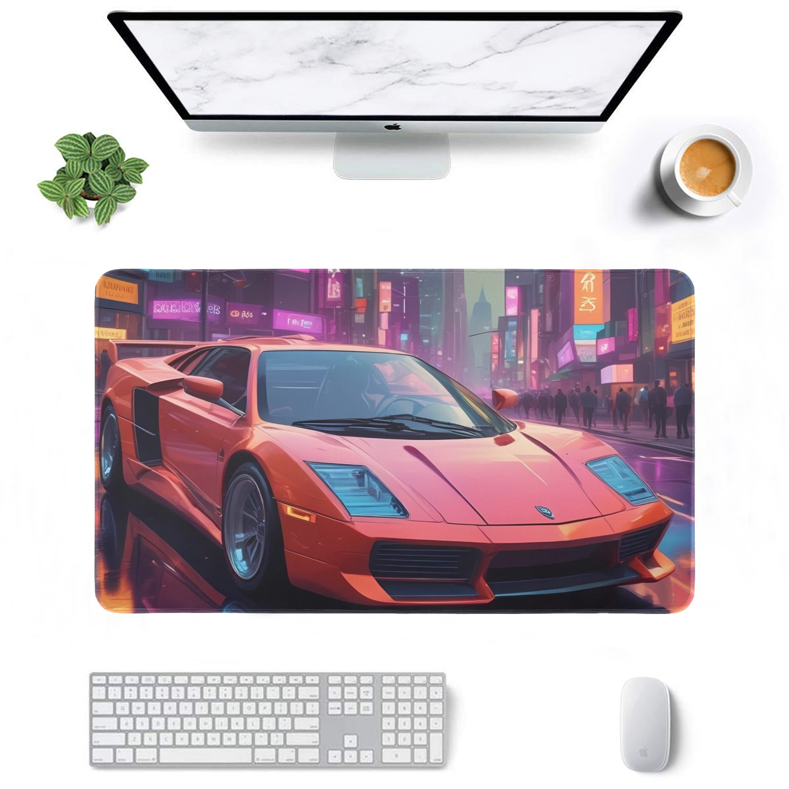 Supercar concept car in Tokyo Gaming Mousepad 24"x16"