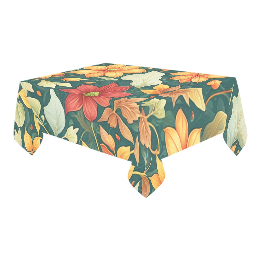 Fabulous Florals 9 Cotton Linen Tablecloth 60" x 90"