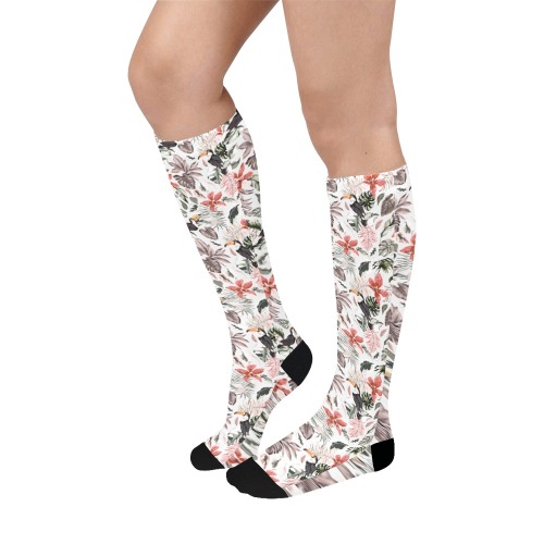 Toucans in the flowered jungle Over-The-Calf Socks
