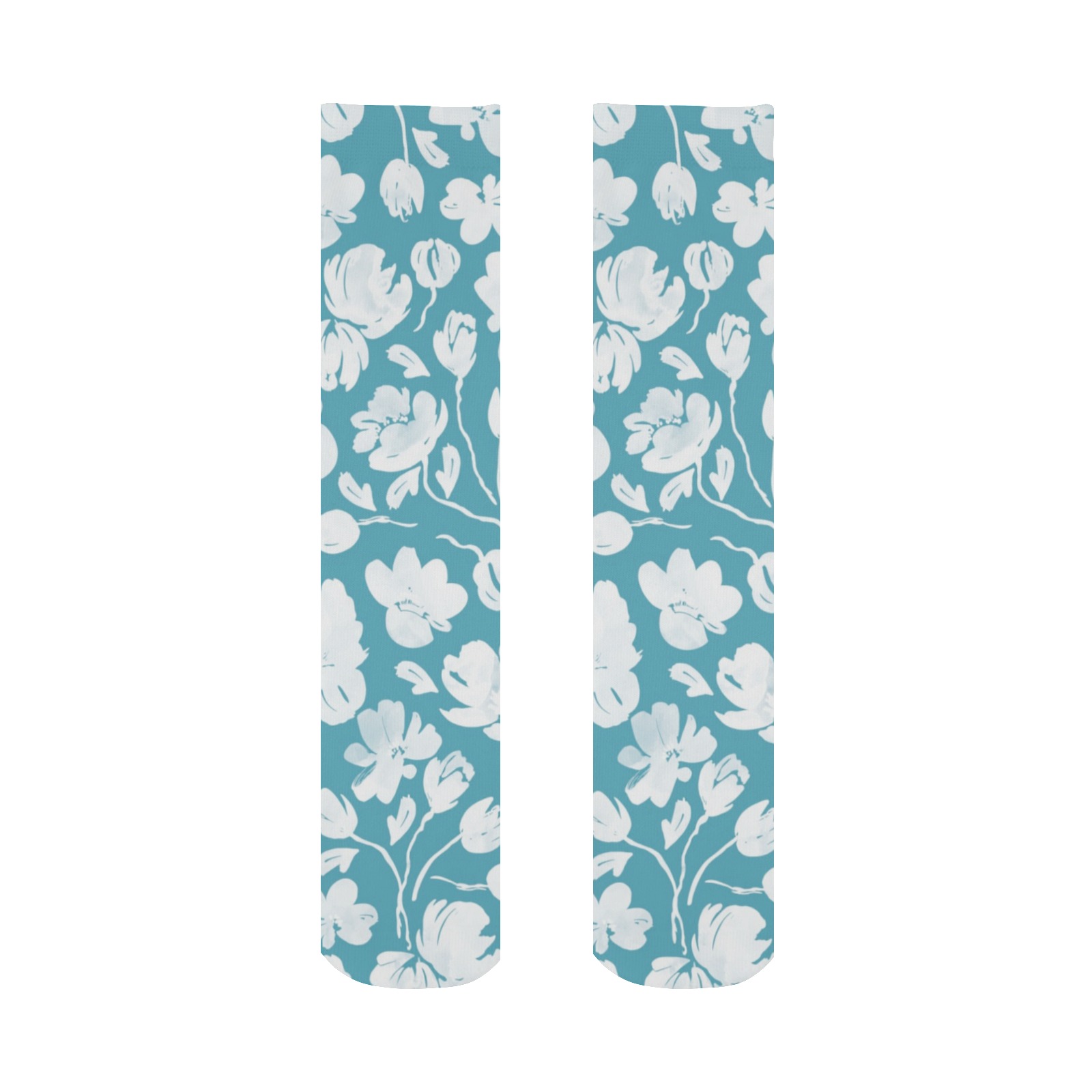 Blue garden floral blooms PDP All Over Print Socks for Women