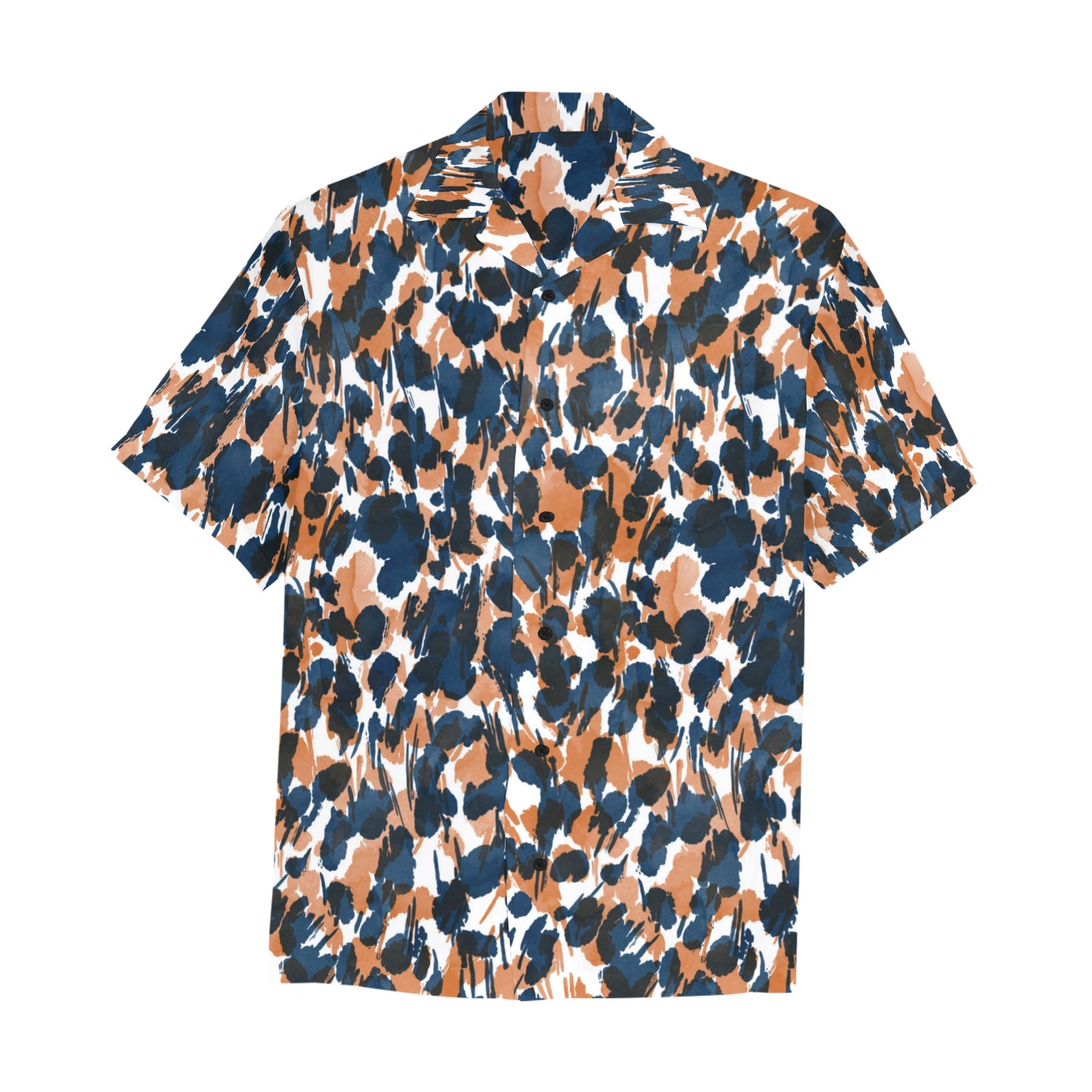 Dots brushstrokes animal print Hawaiian Shirt with Chest Pocket (Model T58)