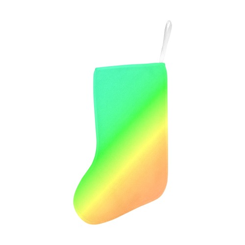Diagonal Ombre Green Christmas Stocking (Without Folded Top)