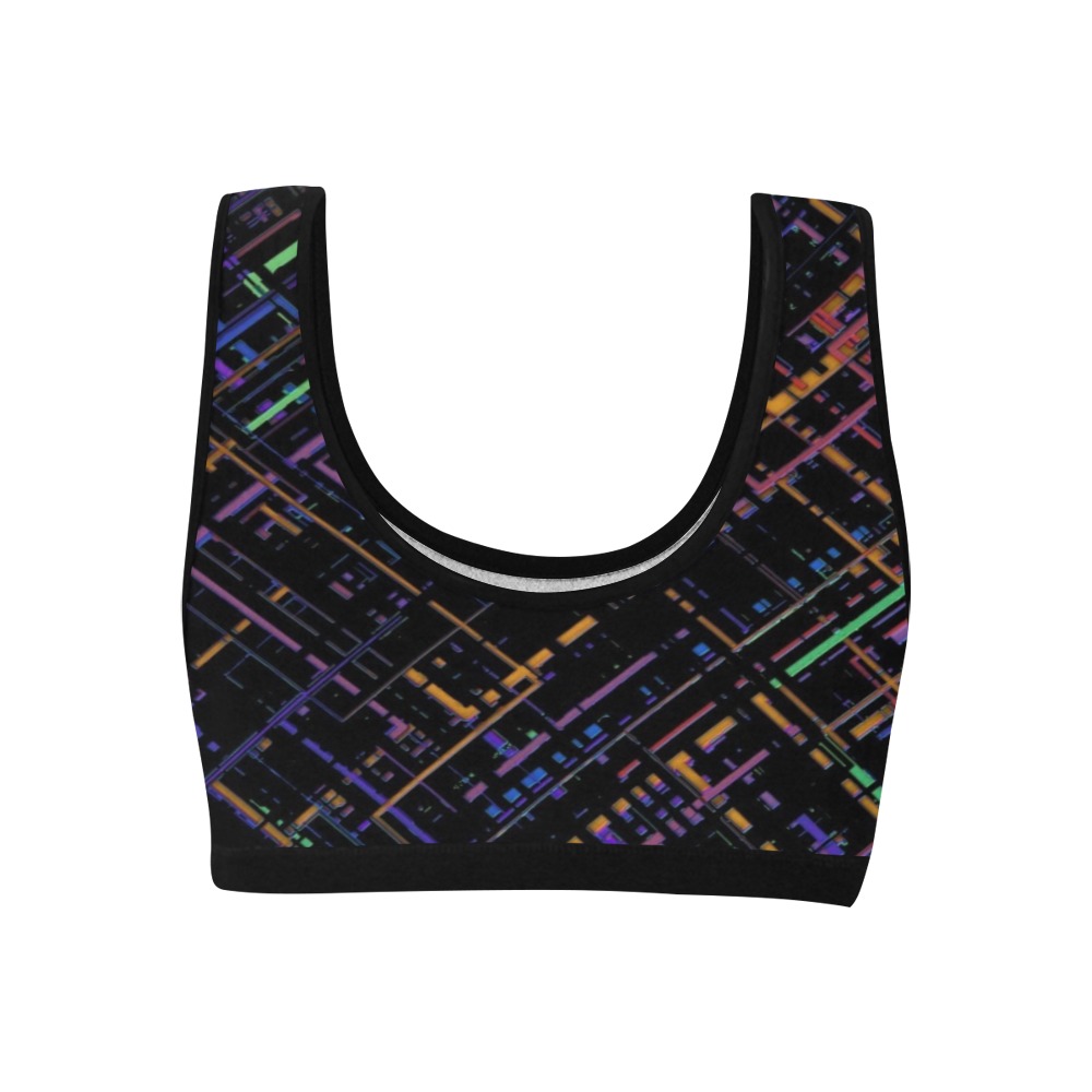 Criss-cross Pattern (Multi-colored) Women's All Over Print Sports Bra (Model T52)