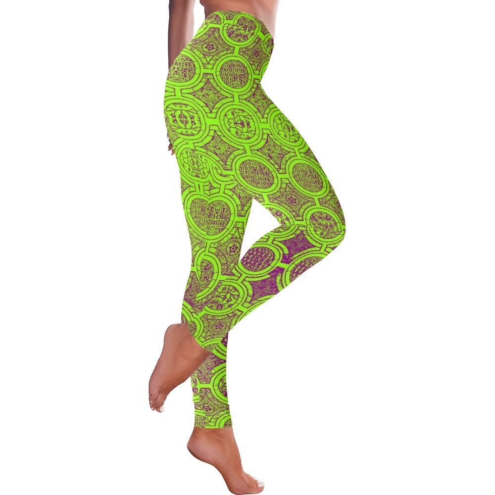 AFRICAN PRINT PATTERN 2 Women's Low Rise Leggings (Invisible Stitch) (Model L05)