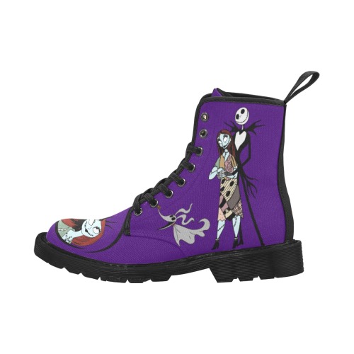 The Nightmare Before Christmas High Black Boots Martin Boots for Women (Black) (Model 1203H)