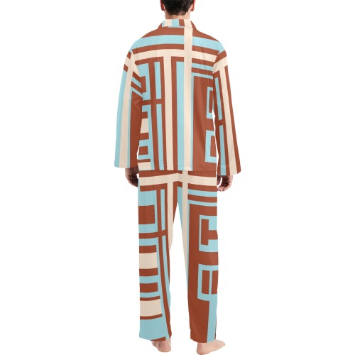 Model 1 Men's V-Neck Long Pajama Set
