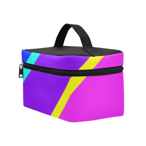 Bright Neon Colors Diagonal Cosmetic Bag/Large (Model 1658)