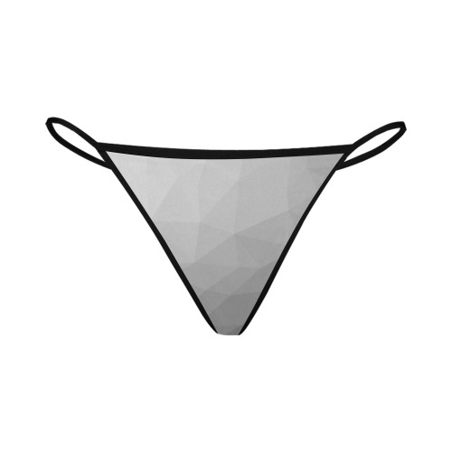 Grey Gradient Geometric Mesh Pattern Women's All Over Print G-String Panties (Model L35)