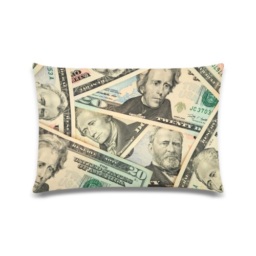 US PAPER CURRENCY Custom Rectangle Pillow Case 16"x24" (one side)