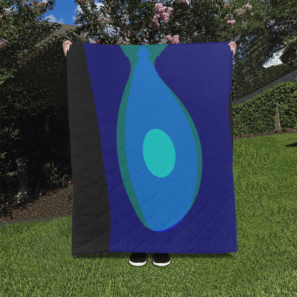 Dimensional Blue Abstract 915 Quilt 40"x50"