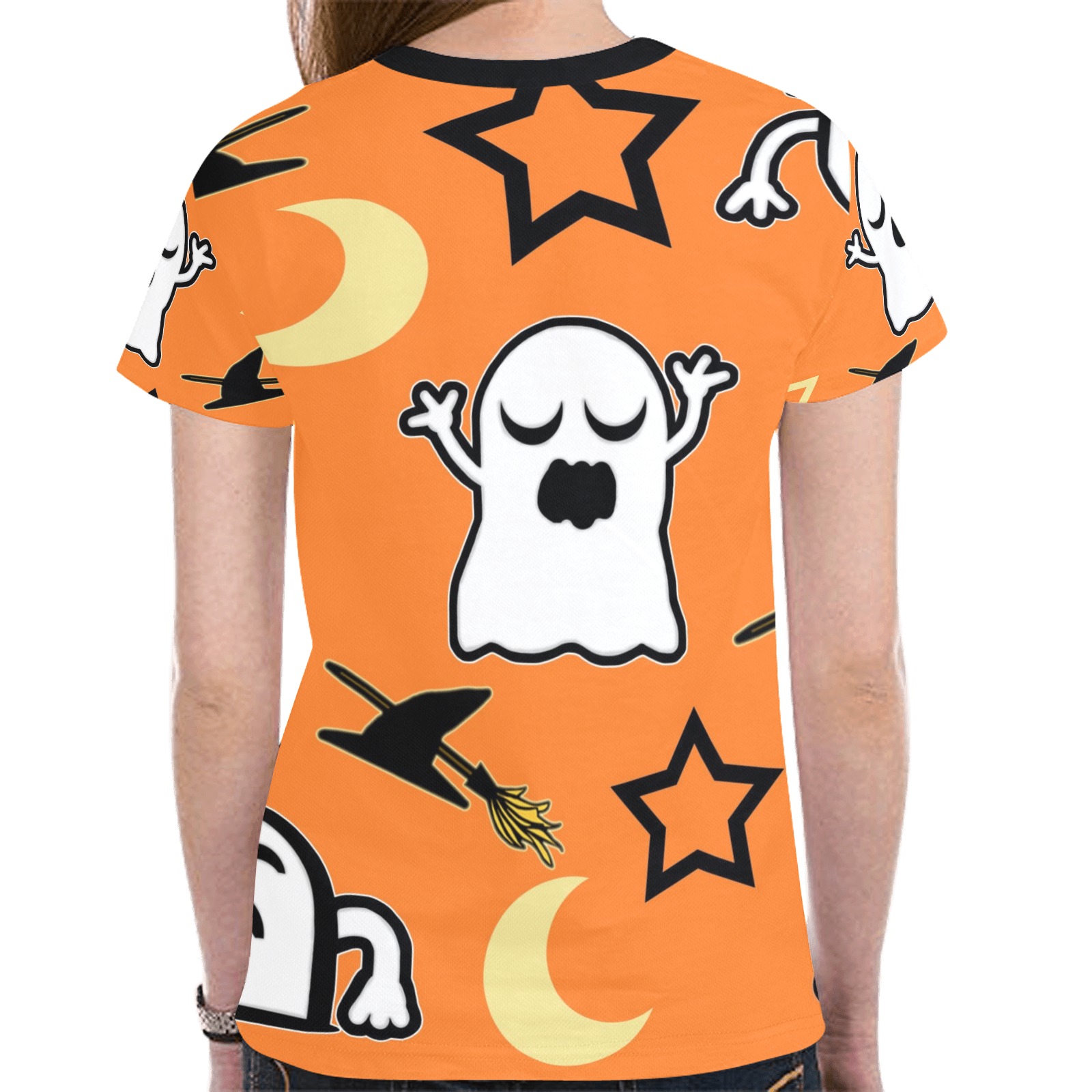 Ghosts and Cats New All Over Print T-shirt for Women (Model T45)