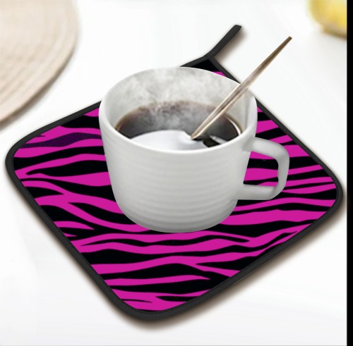 Hot Pink Zebra Stripes Pot Holder (2pcs)