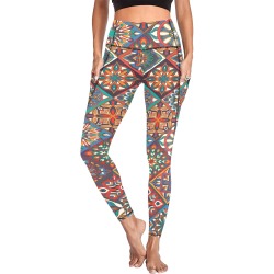 Ethnic Abstract MANDALA Style Women's All Over Print Leggings with Pockets (Model L56)