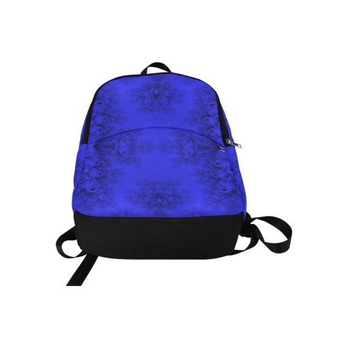 Midnight Blue Gardens Frost Fractal Fabric Backpack for Adult (Model 1659)