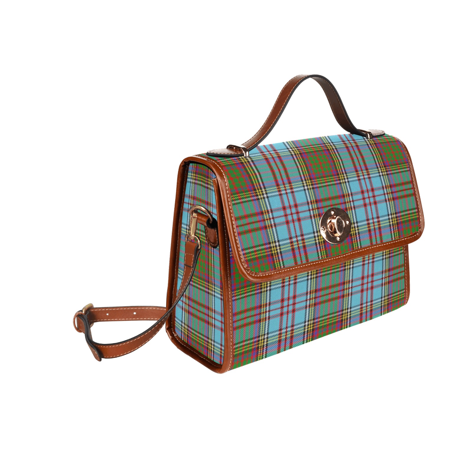 Clan Anderson Tartan Waterproof Canvas Bag-Brown (All Over Print) (Model 1641)