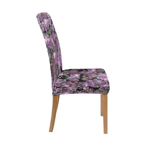 peonies dark purple Removable Dining Chair Cover