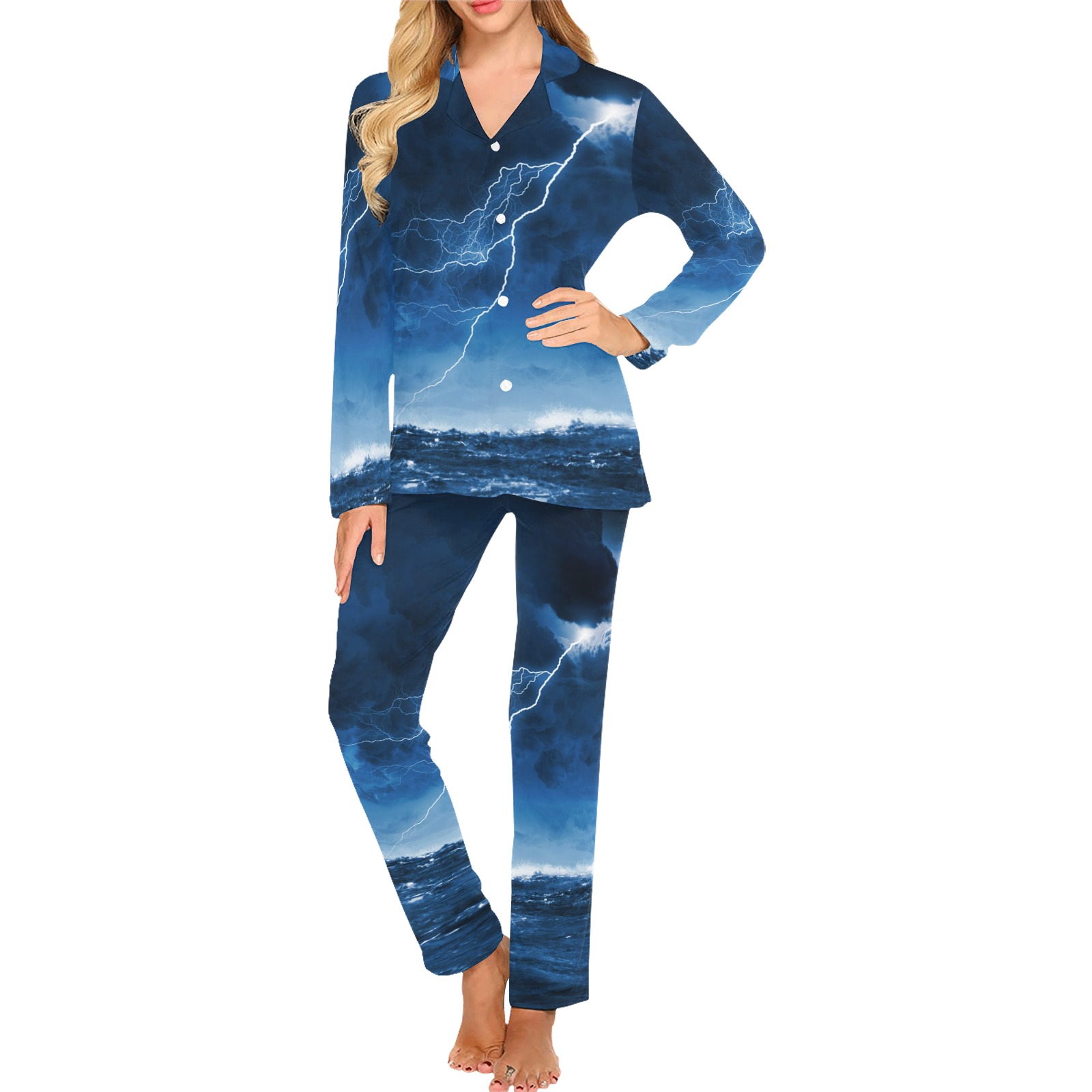 Stormy Night Women's Long Pajama Set