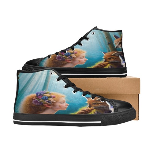 The Call of the Game 6_vectorized Women's Classic High Top Canvas Shoes (Model 017)