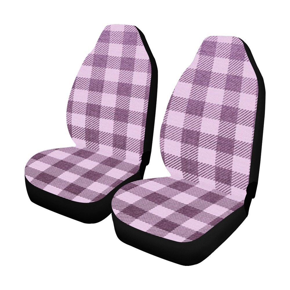 Pastel Rose Plaid Car Seat Covers (Set of 2)