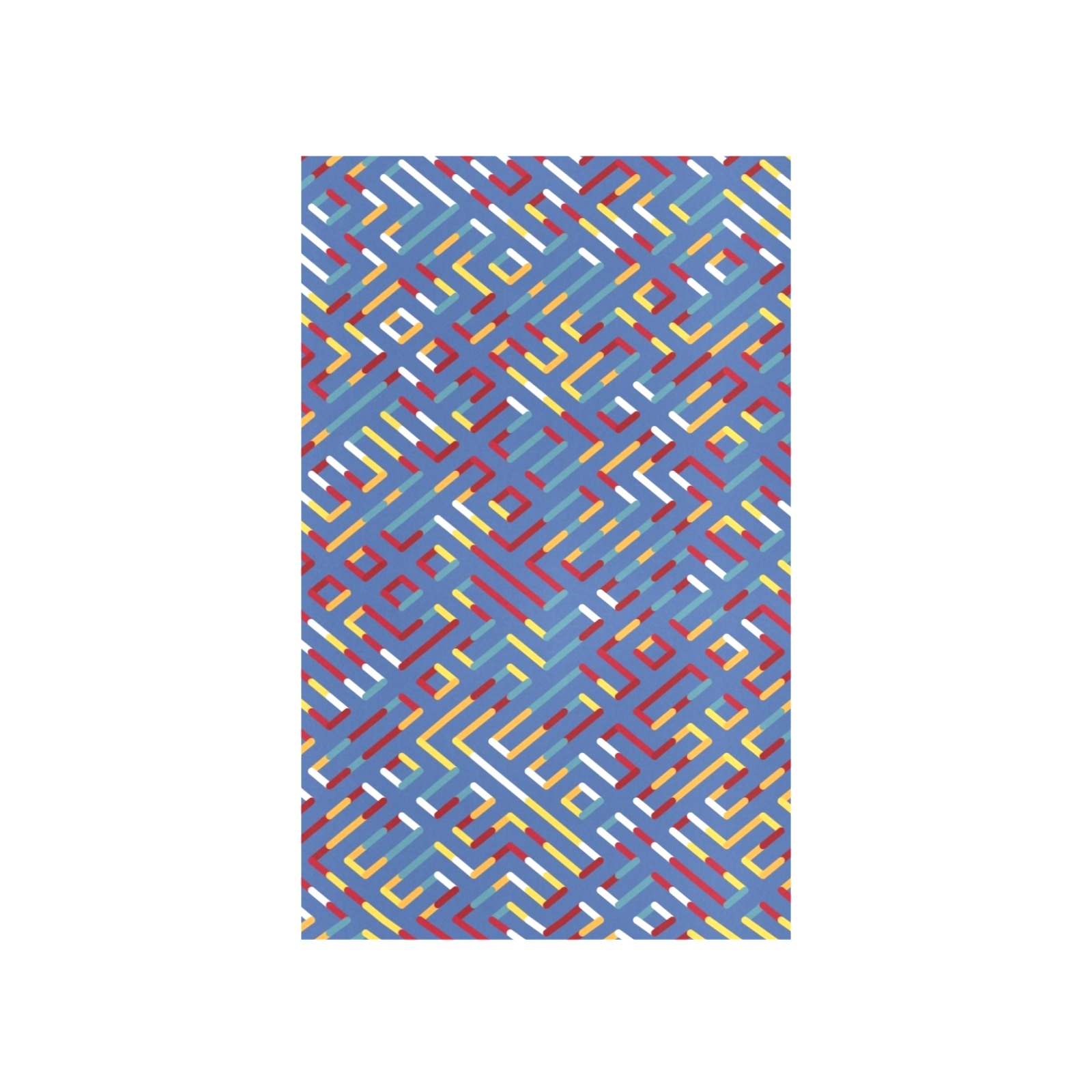 Blue Red Yellow Pop Art Maze Art Print 13‘’x19‘’