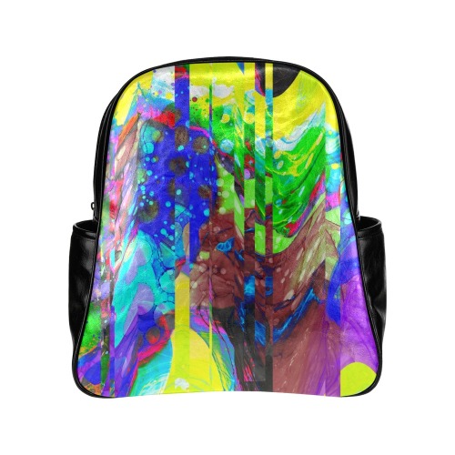 Psychedelic vibrant summer Multi-Pockets Backpack (Model 1636)