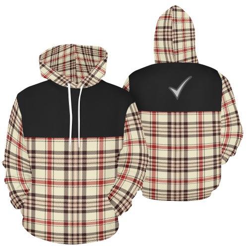 Brown Tartan All Over Print Hoodie for Men (USA Size) (Model H13)