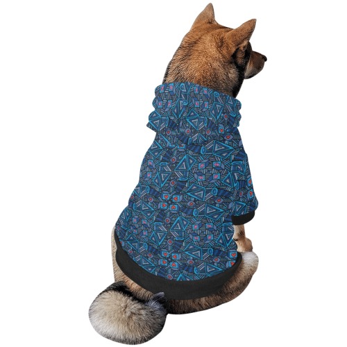 Blue Doodles - Hearts And Smiles Pet Dog Hoodie