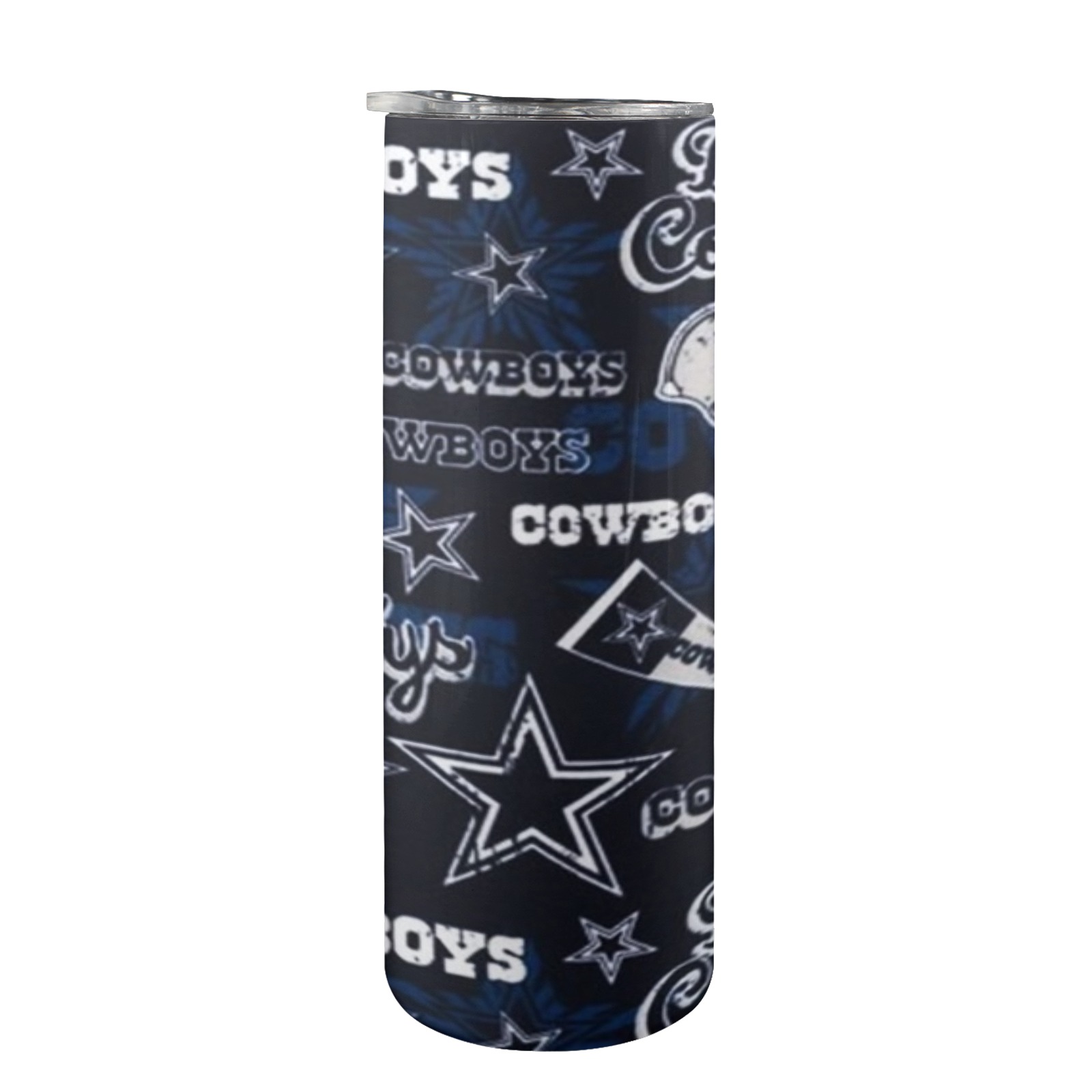 dallas cowboys 20oz Tall Skinny Tumbler with Lid and Straw