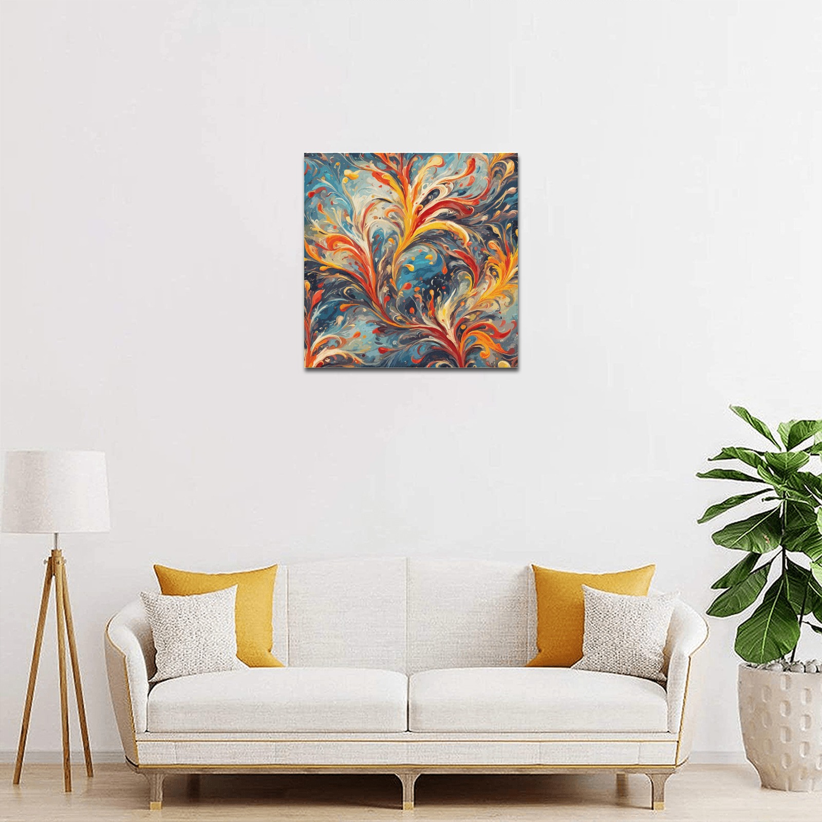 Increadible decorative floral ornamental art. Upgraded Canvas Print 16"x16"