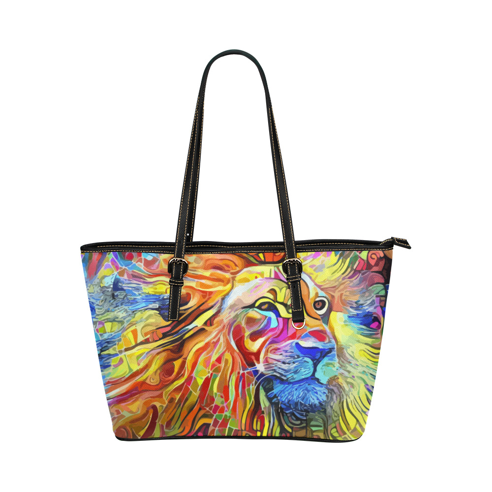 Bold as a Lion Leather Tote Bag/Large (Model 1651)