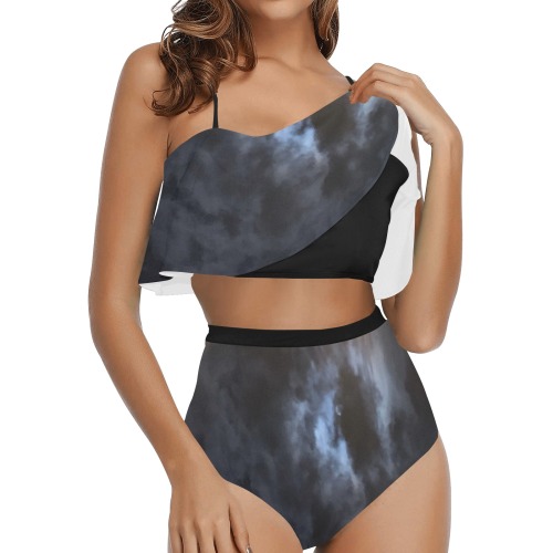 Mystic Moon Collection High Waisted Ruffle Bikini Set (Model S13)