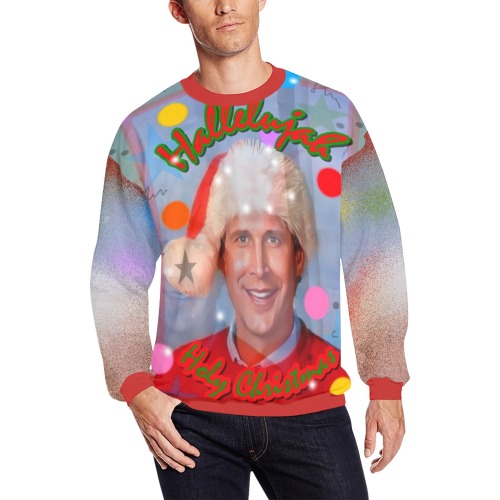 Hallelujah Christmas by Nico Bielow Men's Oversized Fleece Crew Sweatshirt (Model H18)