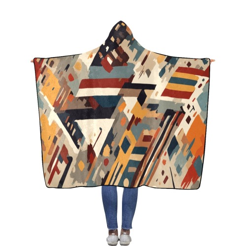 Shapeless pattern. Elegant fantasy abstract art. Flannel Hooded Blanket 56''x80''