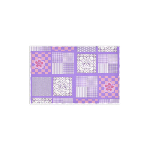 Pink and Purple Patchwork Design Area Rug 2'7"x 1'8‘’