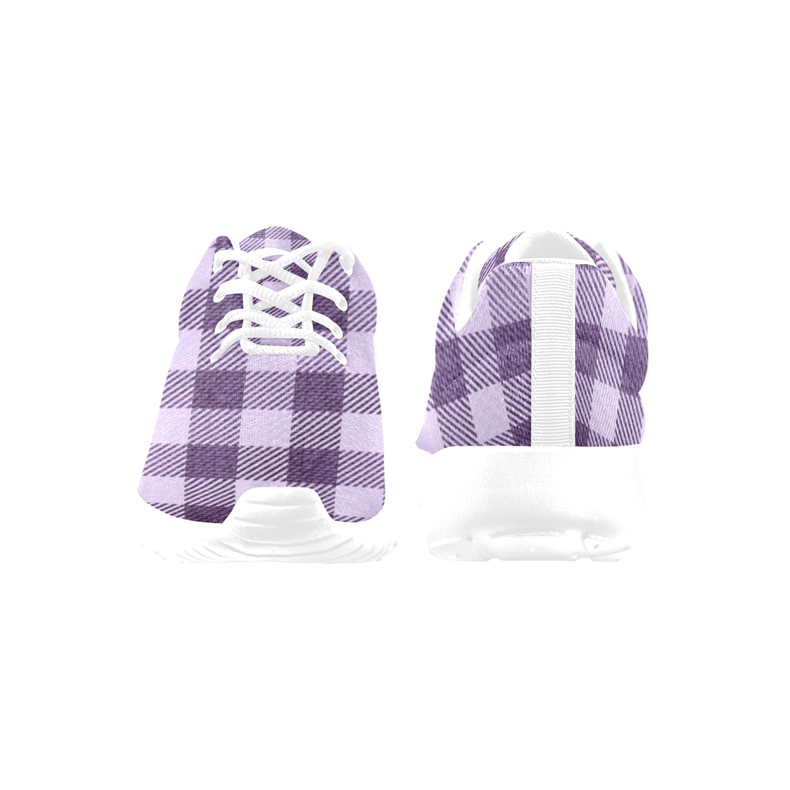 Pastel Purple Plaid Women's Athletic Shoes (Model 0200)