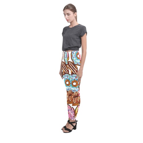 Donuts Hand Drawn Bright Colorful Seamless Pattern legging Cassandra Women's Leggings (Model L01)