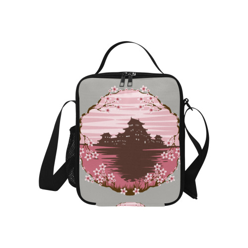 Pink Blossom All Over Print Crossbody Lunch Bag for Kids (Model 1722)