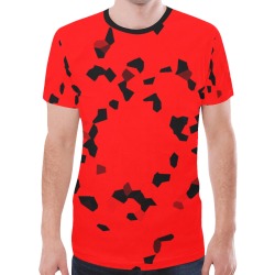 black Interlocking Diamonds Mosaic red New All Over Print T-shirt for Men (Model T45)