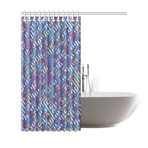 Blue Red Yellow Maze Shower Curtain 69"x72"