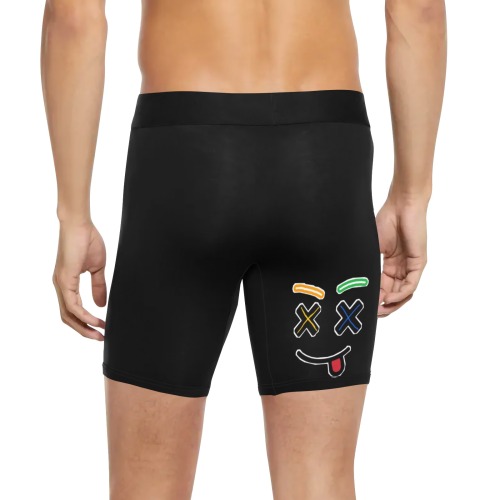 Black X Face Men Underwear Men's Long Leg Boxer Briefs (Model L67)